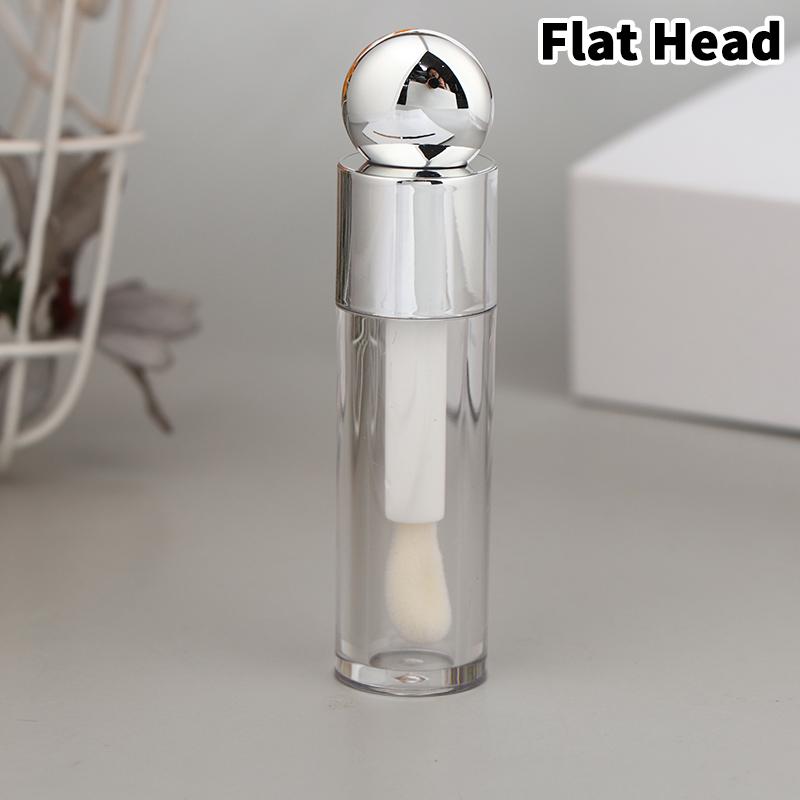 5ml Electroplated Lip Gloss Tube with Large Brush Head Transparent Pink Gold Silver Thick Rod Empty Bottle for Lips Container