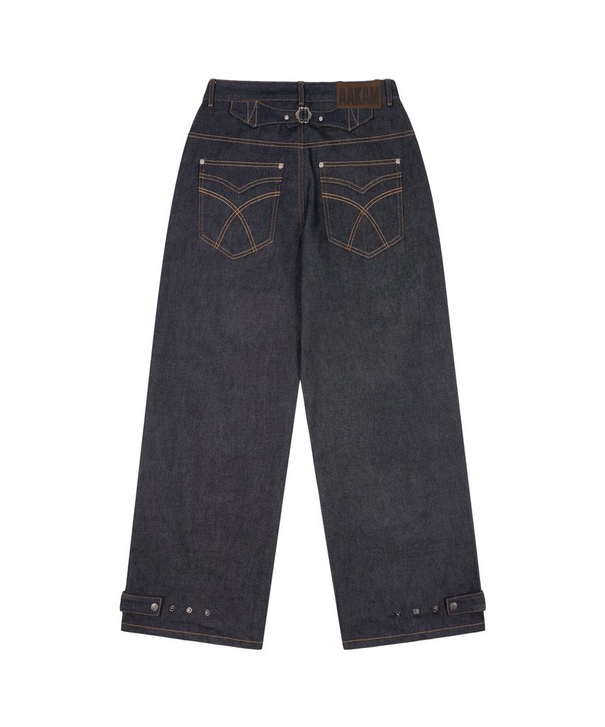 AAKAM Steve Cinch Back Denim Pants (Blue)