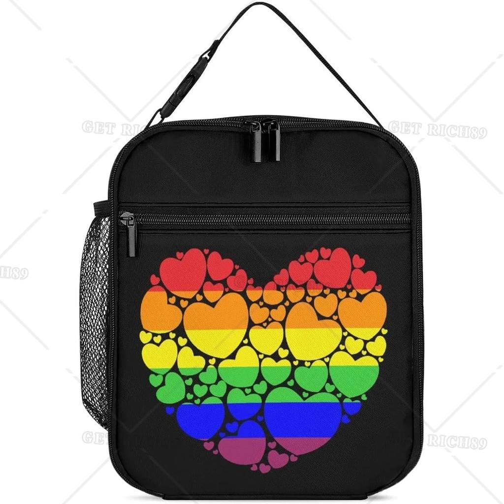 Pride Month Gay Pride Ally Brotdose für Damen Herren Niedliche Tragetasche Lunchbox mit Tasche Isolierte Taschen für Arbeit Büro Reisen Picknick