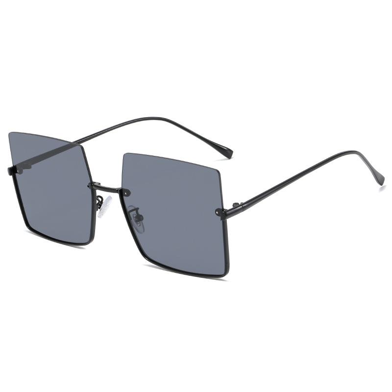 Mdod Kadınlar İçin Büyük Boy Moda Güneş Gözlükleri Yarım Çerçeve Anti-Uv Gözlükler Gradyan Camlar Süper Büyük Çerçeve Güneş Gözlükleri Kadınlar