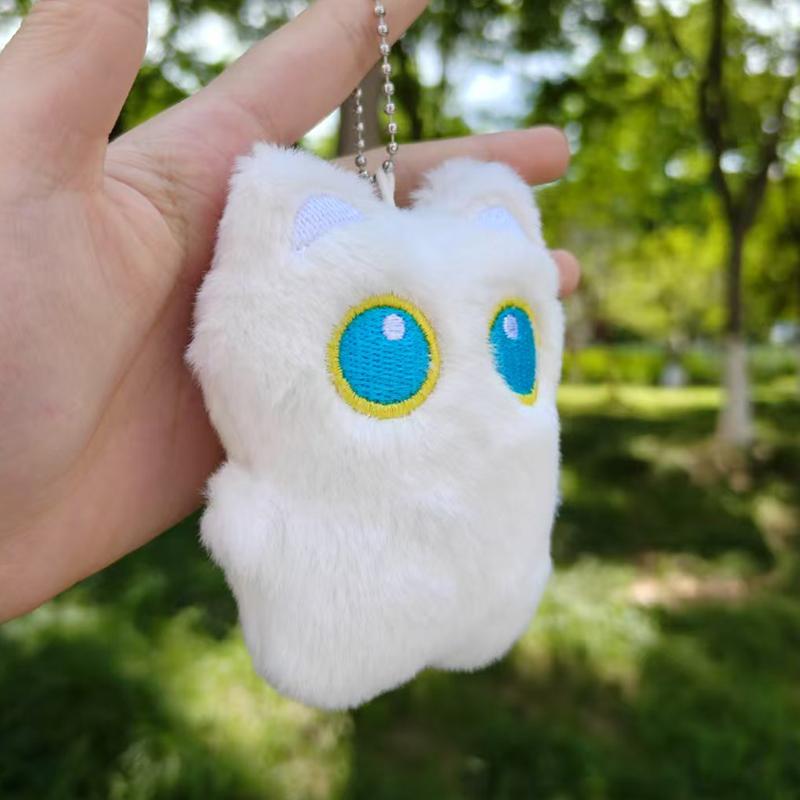 1-12 Stück weiße Katze Plüsch Schlüsselanhänger Niedliche Cartoon Kätzchen Weiche flauschige Stoffpuppe Autoschlüssel Rucksack Anhänger Taschenanhänger Geburtstagsgeschenk