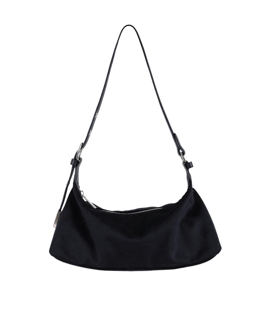 Milk Wave Velvet Pierce Tail Shoulder Bag [Black]