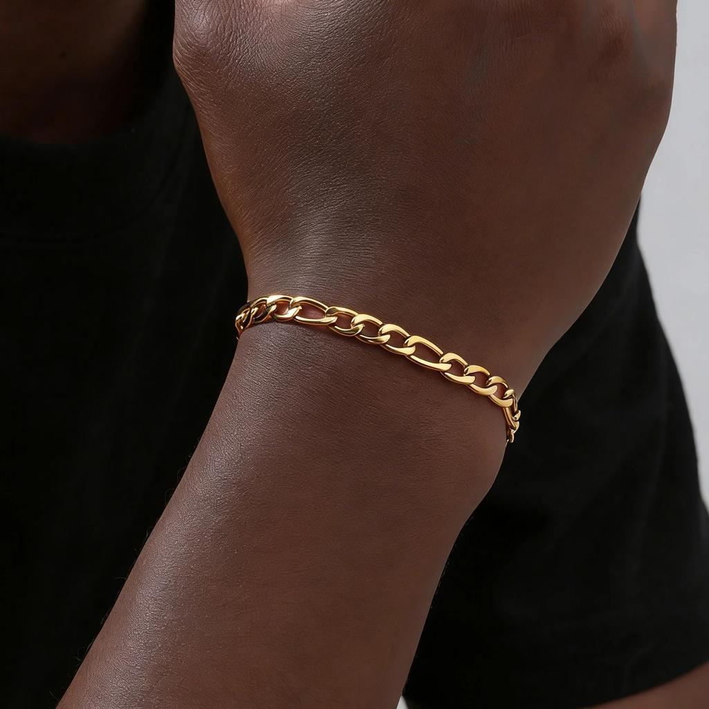 Hip Hop Punk Stainless Steel NK Chain Bracelet for Women Retro Simple Adjustable Bracelets Trendy Party Jewelry Accessories