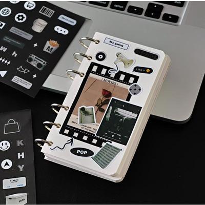 20 Folhas Mini Deco Inglês Livro de Mão Sem Corte Série Citações Diárias Adesivos de Filme Cortado Material Decorativo DIY Decalques