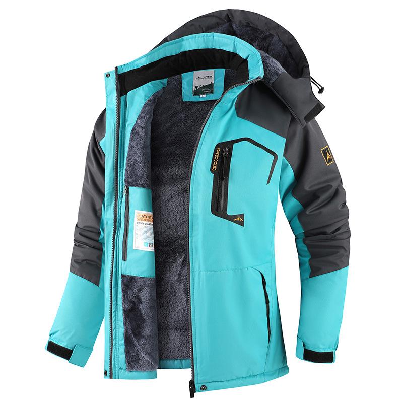 Unisex Waterproof Windproof Ski Jacket - Thick Velvet Warm Cotton Outdoor Gear