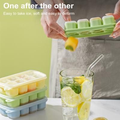 Eiswürfelschale mit Deckel, 8 Mulden, leicht zu lösende, stapelbare Mini-Eisform, Mehrzweck-Eiswürfelschale für Eis