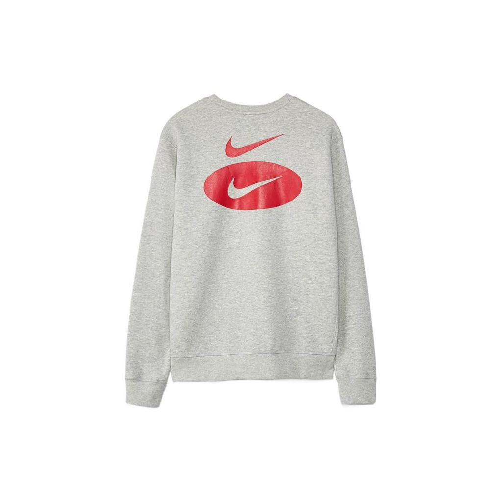 Nike Fleece-Lined Ribbed Crew Neck Sweatshirt Men Tops Grey DM5460-050