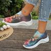 Butterfly Printed Breathable Knitted Sneakers for Women  Spring Slip On Flat Heels Casual Shoes Woman Lightweight Loafers