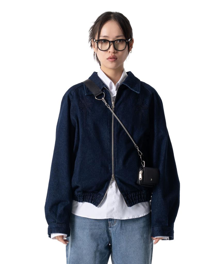 Iugamakaras Needlework Denim Raglan Jacket (Deep Blue)