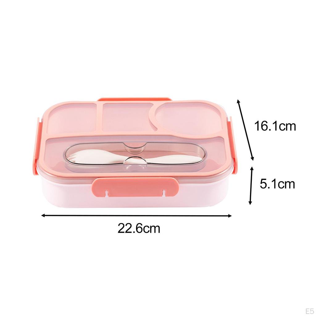 Bento Lunch Box Cookware Smooth Edge Case for Kitchen Traveling Office Grey