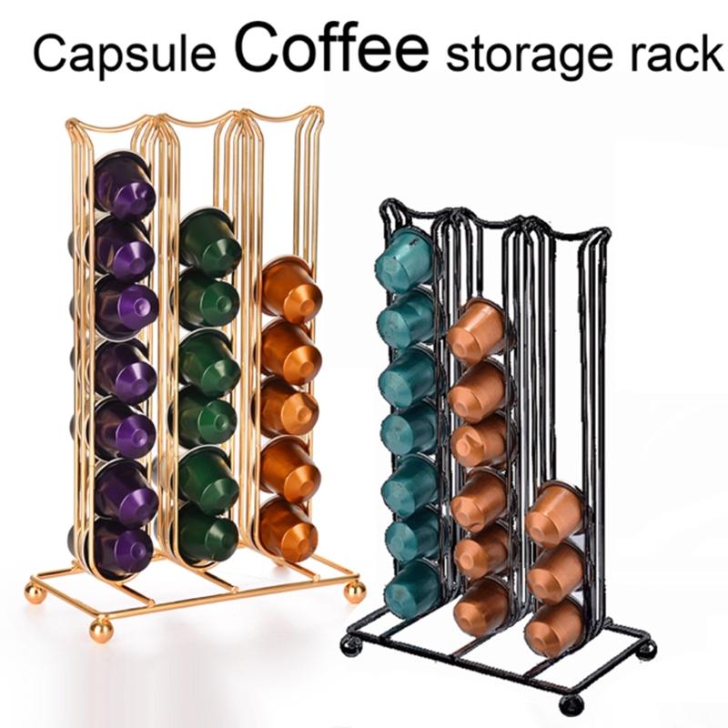 Kaffee Aufbewahrungshalter Eisen Doppelseitiges Ausstellungsregal Metallhalter für Zuhause Büro Küchentheke X3UC