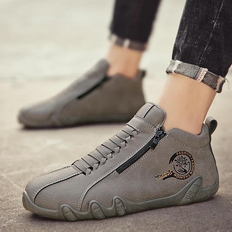 Shoes for Men 2024 New Zipper Designer Men's Sneakers Autumn Low-top Men Casual Shoes Lightweight and Comfortable Walking Flats
