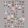 Patchwork Bear & Dora Adhesive Nail Stickers with Cute Heart and Camera Designs