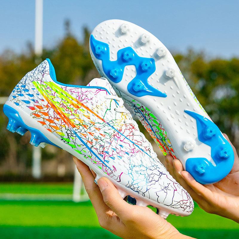 New Professional Football Shoes Men's and Women's AG Spikes Colorful Multi-color Youth Students Grass Game Training Shoes