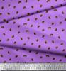 Soimoi Purple Japan Crepe Satin Fabric Coffee Beans Food Printed Fabric 1 Metre 42 Inch
