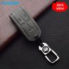 Gray Leather Car Key Cover Bag For Jaguar XF 2013 2014 2015 XK XKR SJ 8 Smart Keyless Remote Fobs Shell Case Skin Auto Accessory