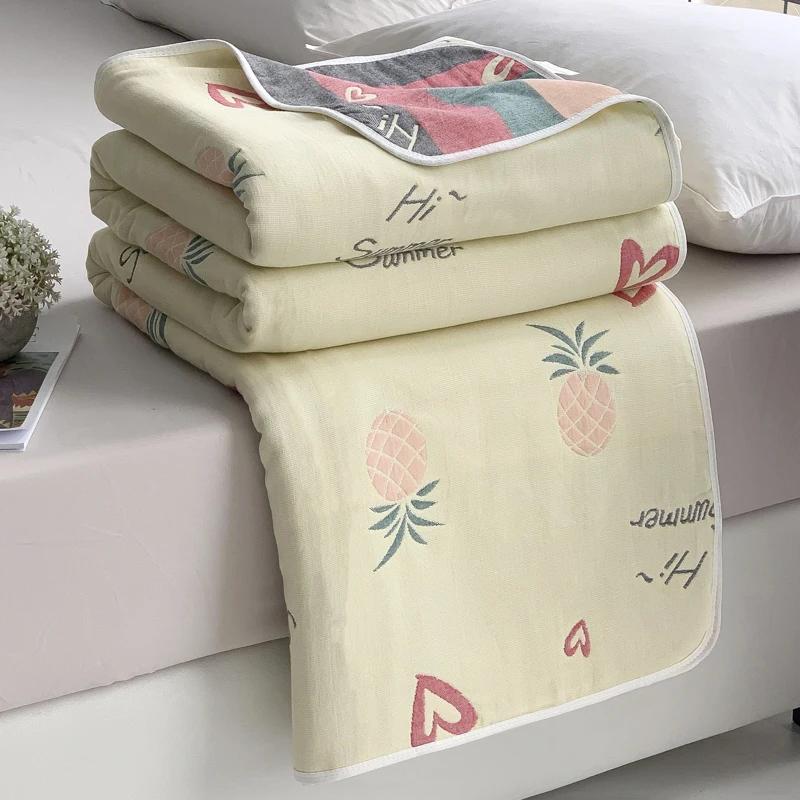 New Cotton Six-layer Yarn Xia Liang Quilt Pure Cotton Towel Quilt Empty Blanket Nap Blanket Gauze Blanket