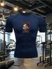 Men's White Brazilian Jiu-Jitsu Compression T-Shirt "BJJ" Bulldog Print Quick Dry Gym Workout Top