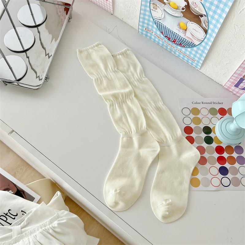 Dui Dui Thin Summer Socks, Combed Cotton, Breathable and Sweet Women's Shoes, Ballet Sock Style, Solid Color Calf Socks, Versatile