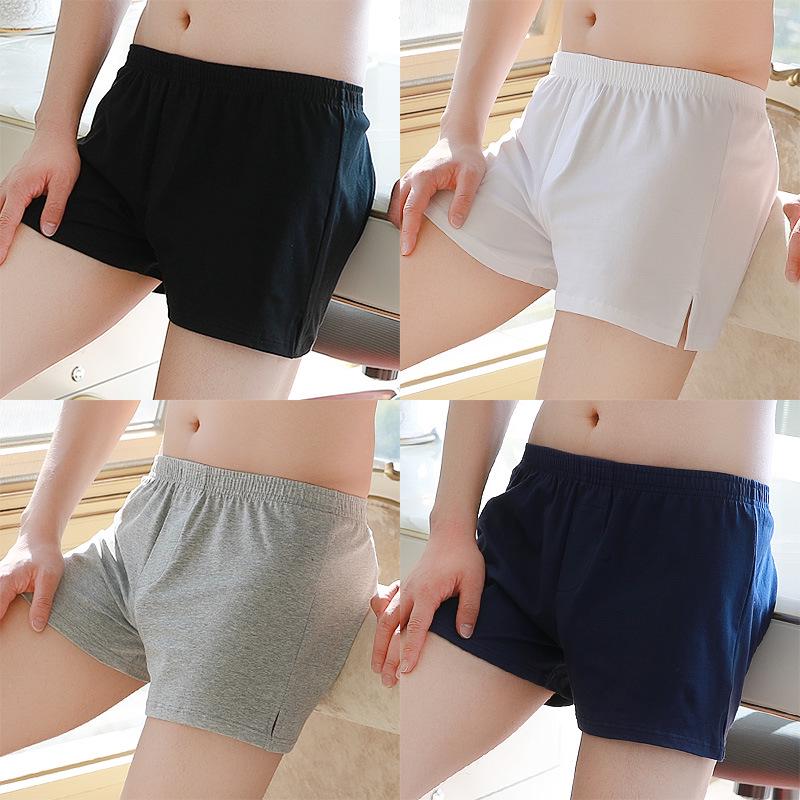 Men's Pure Cotton Mid-Waist Boxer Briefs - Loose A-line Plus Size Shorts