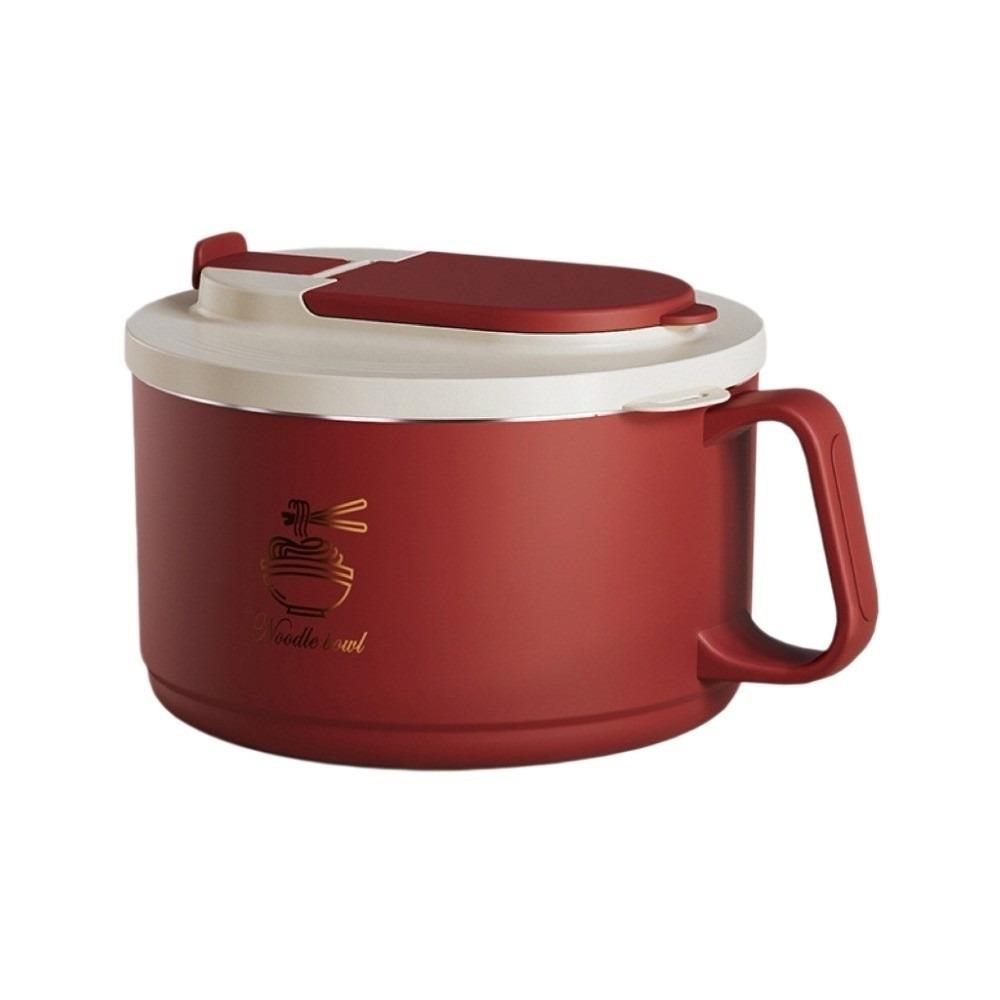 1100ml Ramen Bowl 304 Stainless Steel Lunch Box Salad Bowl Instant Noodle Partner Student красный