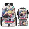 Primary school students' new Naruto cartoon schoolbag three-piece backpack large-capacity backpack