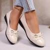 Retro Solid Round Toe Wedge Heel Pumps Women 2025 Summer Bowknot Decoration Patent Leather Pumps Sweet Mary Jane Shoes Women