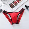 Men's Erotic Panties Thong Sexy Low Waist Cotton Breathable T-Pants Bladder Breathable Double Thong