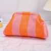 Portable Spring Closure Open Top Colorful Striped Cosmetic Bag Large Capacity Multi-purpose Makeup Pouch Toiletry Bag Gifts