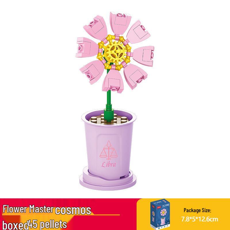 Lele Brothers Flower Building Blocks: Children's Educational Toy - Eternal Flower Jigsaw Puzzle