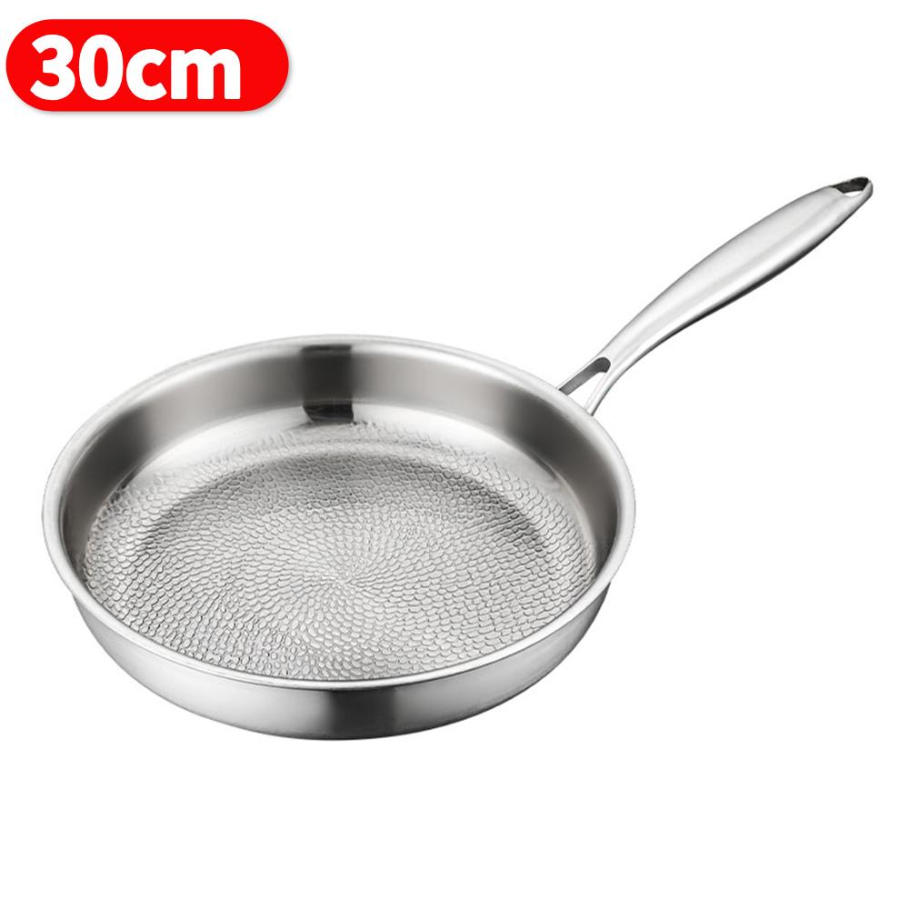 26/28/30cm Titanium Frying Pan Non-stick Frying Pan Kitchen Cookware Uncoated Hammer Pattern Steak Kitchen Pans With/NO Lid