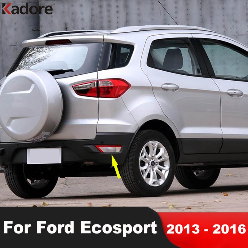 For Ford Ecosport 2013 2014 2015 2016 Chrome Car Rear Bumper Fog Light Lamp Cover Trim Tail Foglight Bezel Trims Accessories