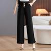 Past Loose Fit Elastic Waist Wide-Leg Cropped Pants