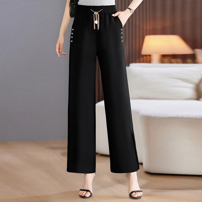 Past Loose Fit Elastic Waist Wide-Leg Cropped Pants
