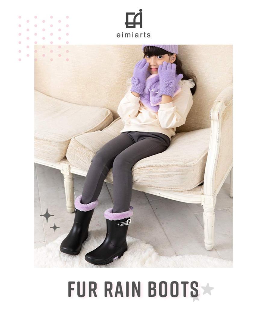 Snow boots for completely rain cold weather 24cm [Arisana] kids, girls, waterproof, waterproof, boots, boots, boots, lavender,