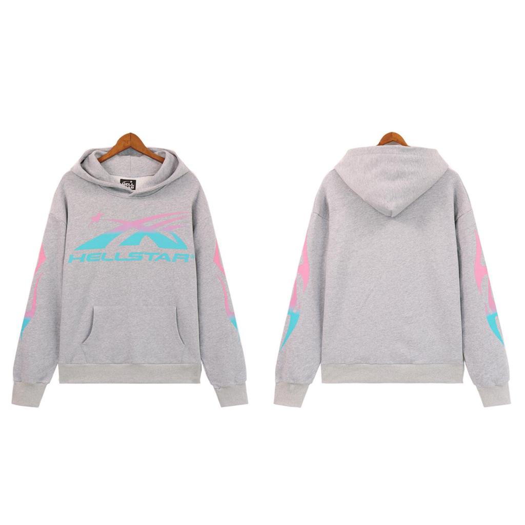 Hellstar Print Retro American Logo Hooded Sweatshirt