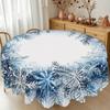 Christmas Printed Tablecloth Holiday Xmas Party Table Cover Decorative Dining Table Cloth for Home Kitchen Rectangular Round