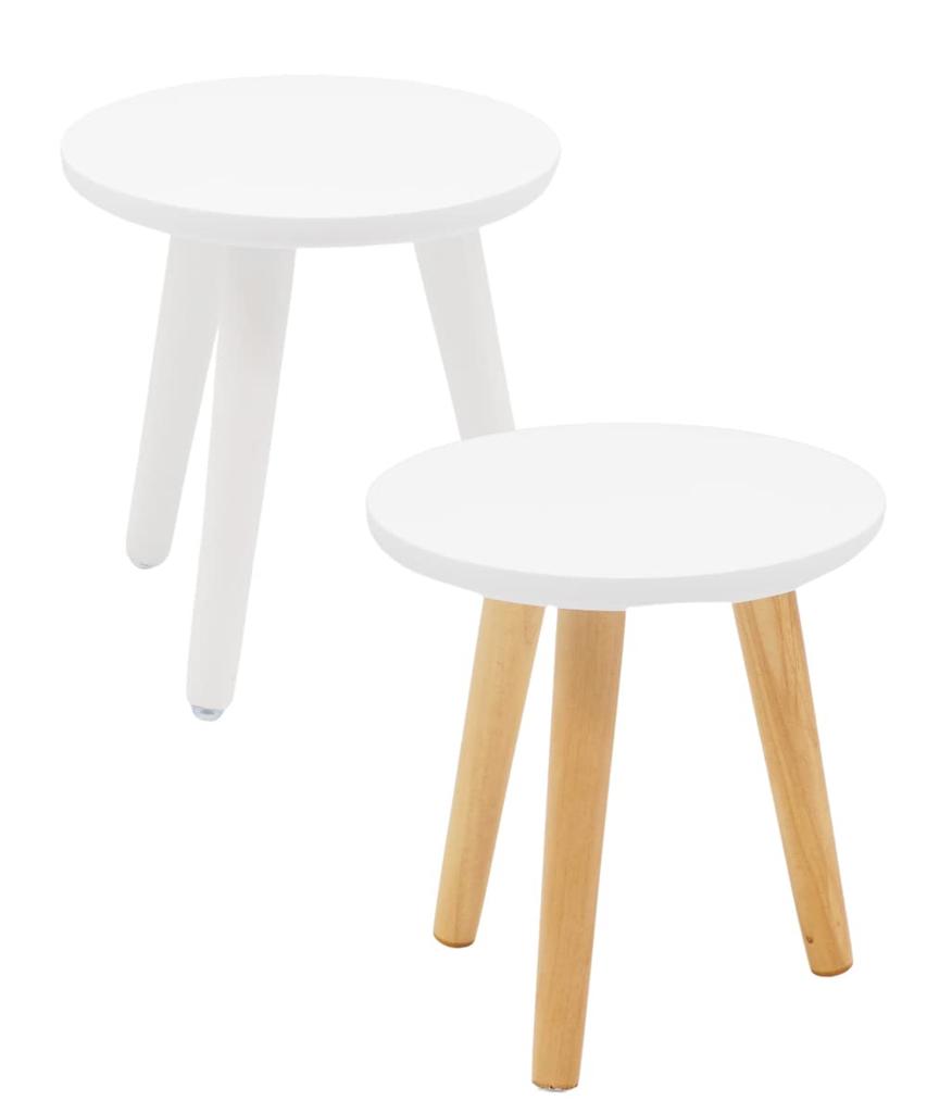 2 Pieces Wooden Flower Stand Stool Flower Stand Indoor Assembly Type Planter Stand Natural Wood Natural Wood