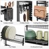 3Layer Kitchen Dish Drying Rack Cutlery Organizer Drainage Basket for Utensils & Plate Storage Fits Over Sink or in Washing Area
