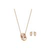 Further Ring Pendant Necklace Set Women Necklaces Rose-Gold 5253004