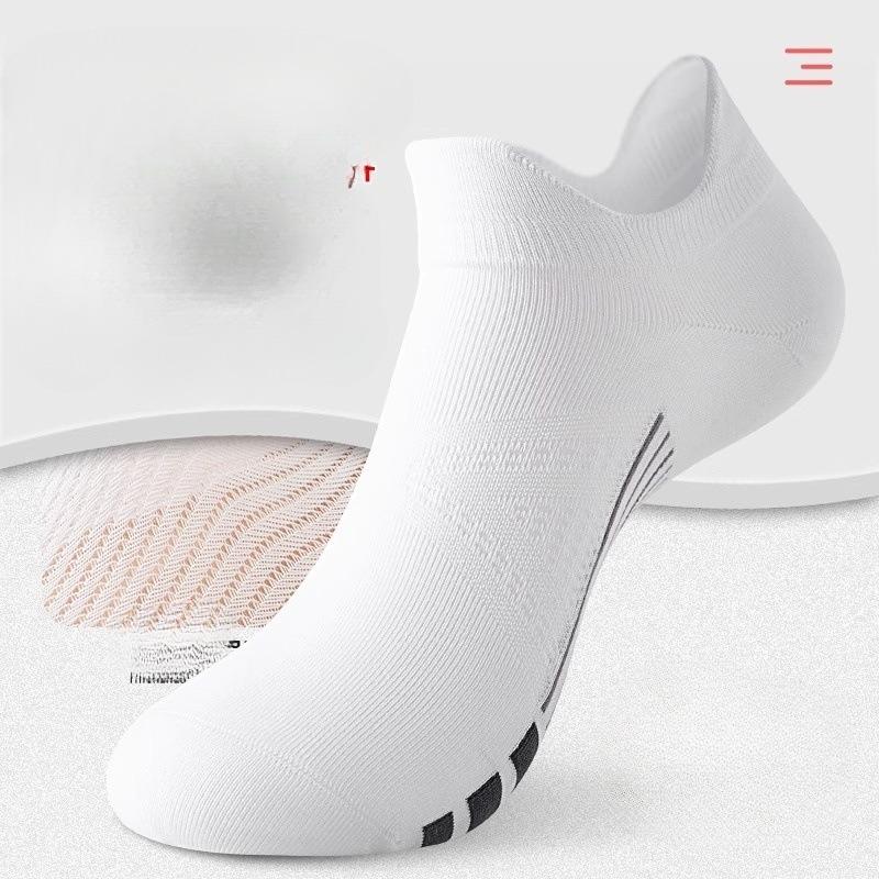 Summer Professional Running Sports Socks, Men's Marathon Anti-slip and Shock-absorbing Badminton Socks, Sweat-absorbing Short Tube Basketball Socks