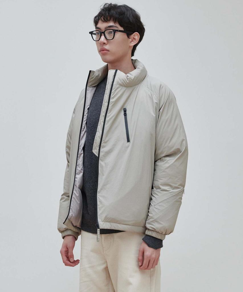 Plac Curved Zipper Short Puffer Beige