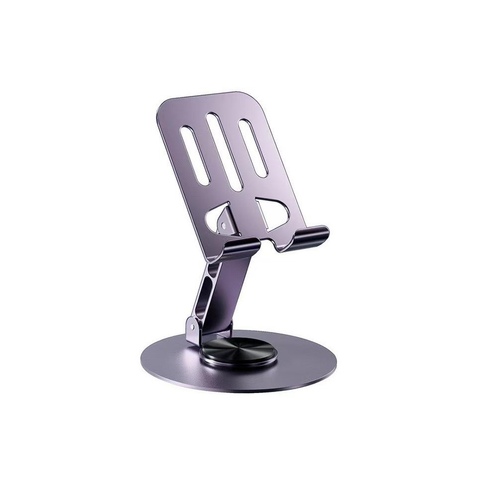 Adjustable Foldable Aluminum Phone & Tablet Holder - Rotating, Portable, and Ideal for Live Broadcasts