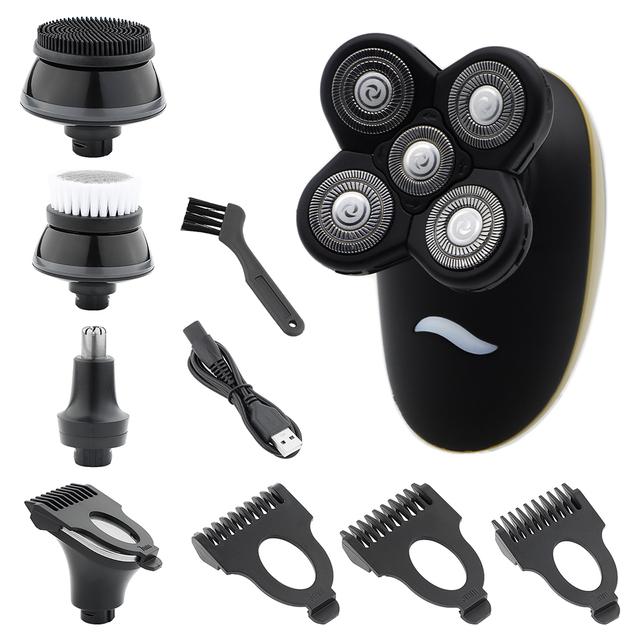 Elektrorasierer, wiederaufladbar, Rasierer für Glatzen, Bartschneider, multifunktionales Pflegeset, Elektrorasierer, Nass- und Trockenrasierer für Männer