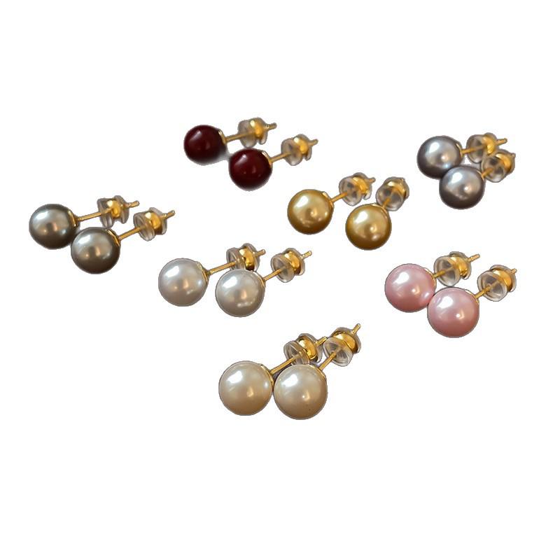 Elegant French Vintage Pearl Stud Earrings – Chic, Versatile & High-End Accessory for Women