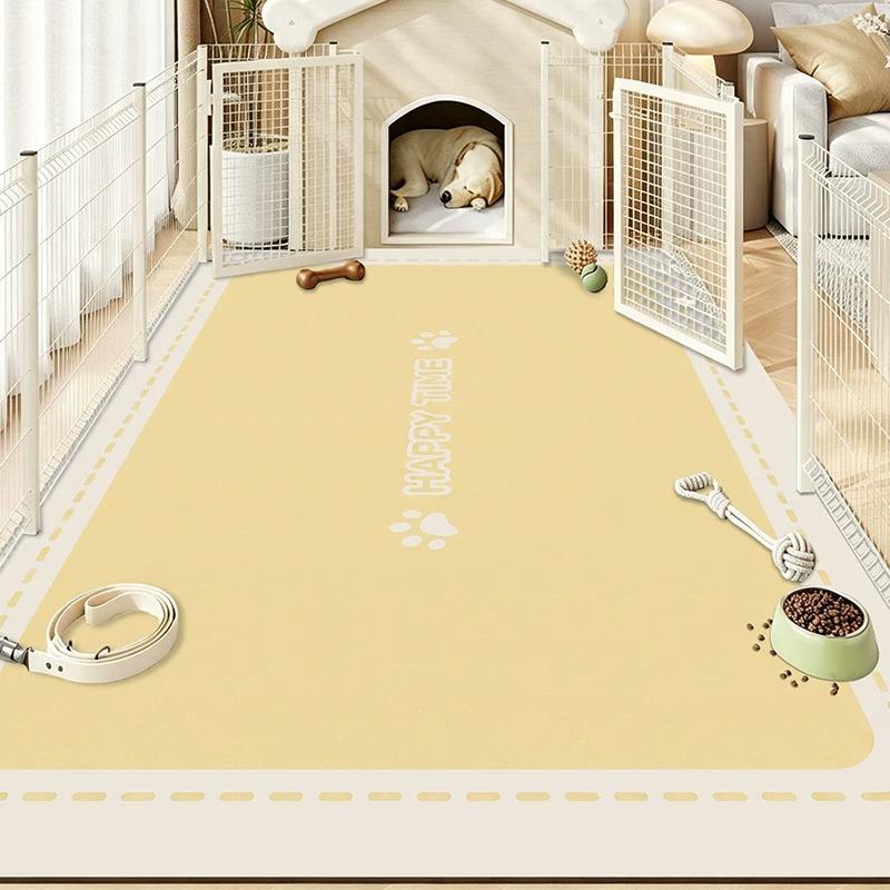 Cartoon Pet Rug Waterproof Urine-proof Scrubable Washable Rugs Cat Dog Kennel Fence Floor Mat Pvc Leather Mats Carpet Tapete