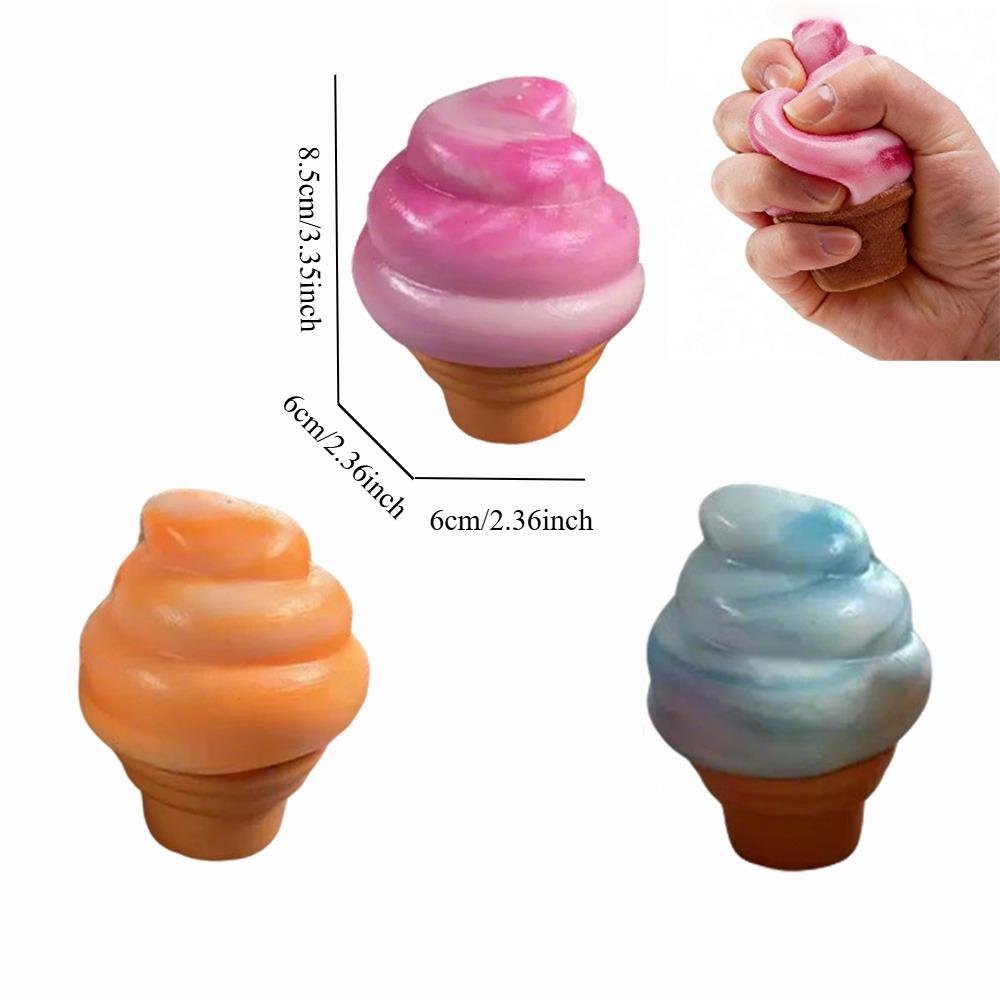 Ice Cream Squeeze Squishy, Ice Cream Cone Squishy, Slow Rise Sensory Fidget,Easter Basket Stuffers Party Favors Summer Sensory