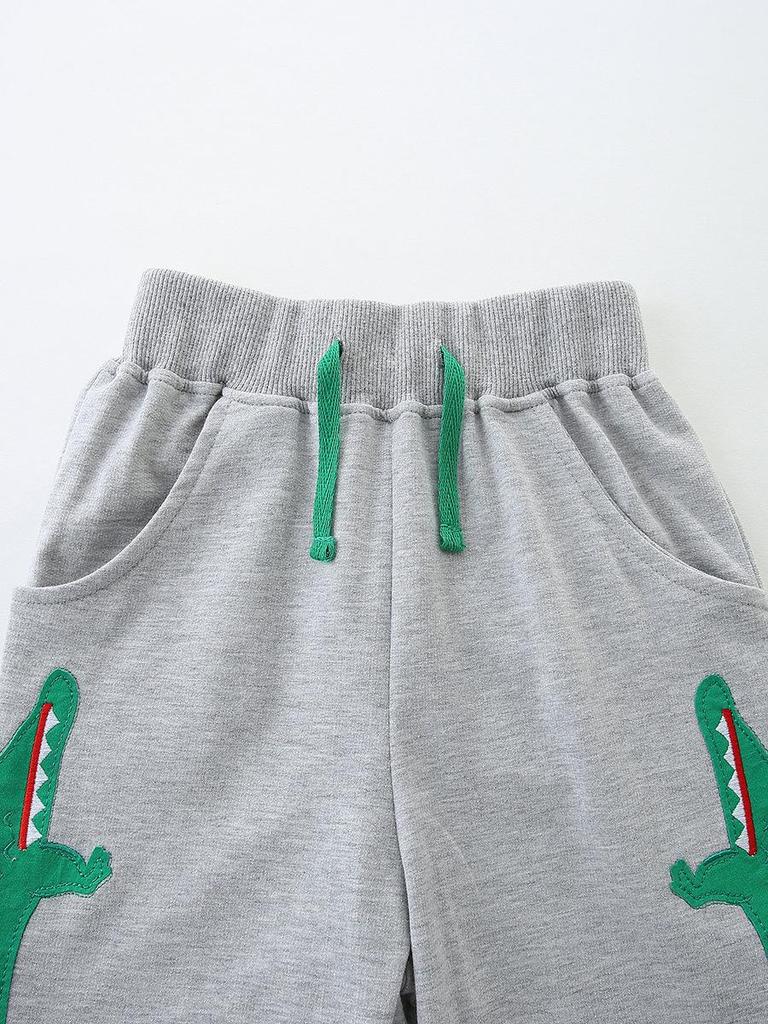 New Arrival: Boys' European Style Dinosaur Print Short-Sleeve Cotton Set