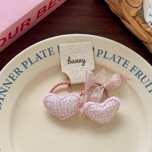 Koreanische Version von rosa und blau kariertem Liebes-Haarspange Haargummi wilde Kinder-Haaraccessoires Haarseil Seitenklemme