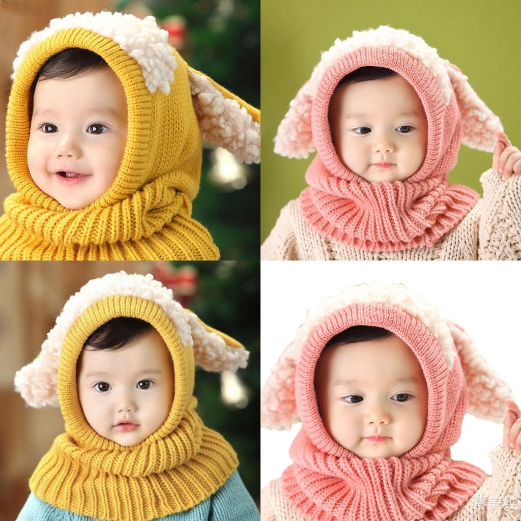 Toddler Knit Cap With Cute Dog Pattern For Kids Winter Warmth And Wind Resistance